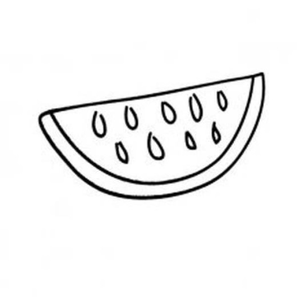 Simple drawing of cut watermelon