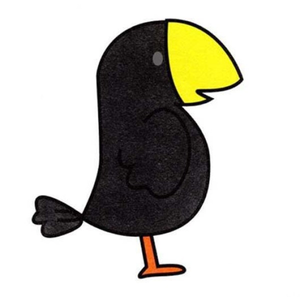 Coloring Crow Simple Drawing Pictures