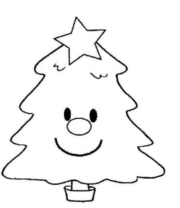 Cartoon Christmas tree simple drawing