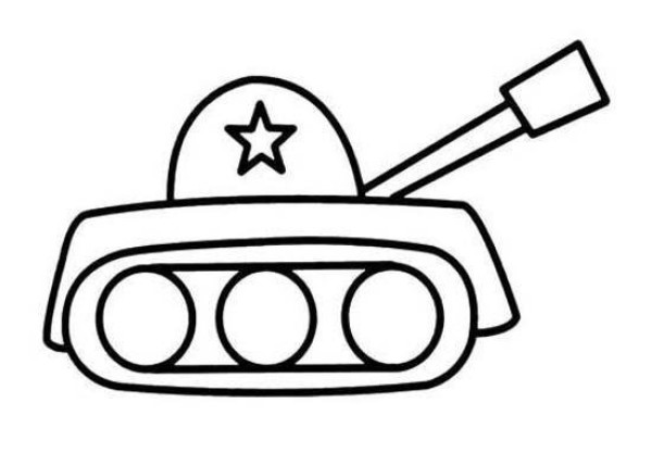 A complete collection of simple drawing pictures for children about tanks