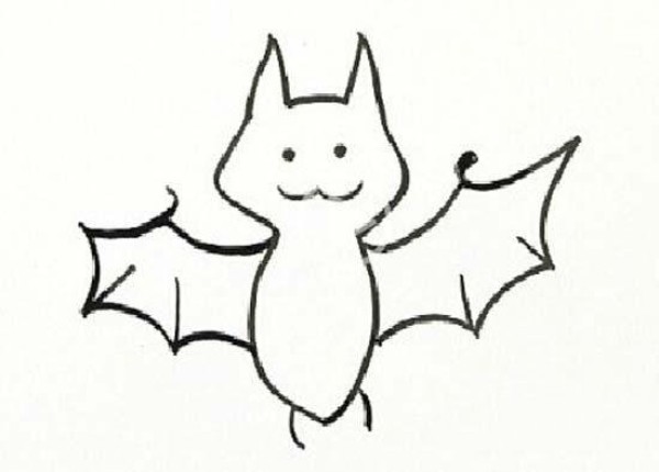 Childrens simple drawing pictures of little bats