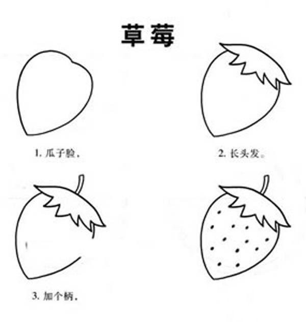 About how to draw strawberry with simple strokes