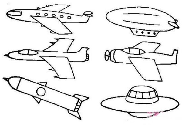 A complete collection of simple drawing pictures of creative spaceships