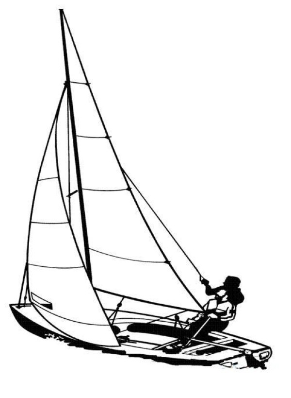 Simple drawing of sailing boat