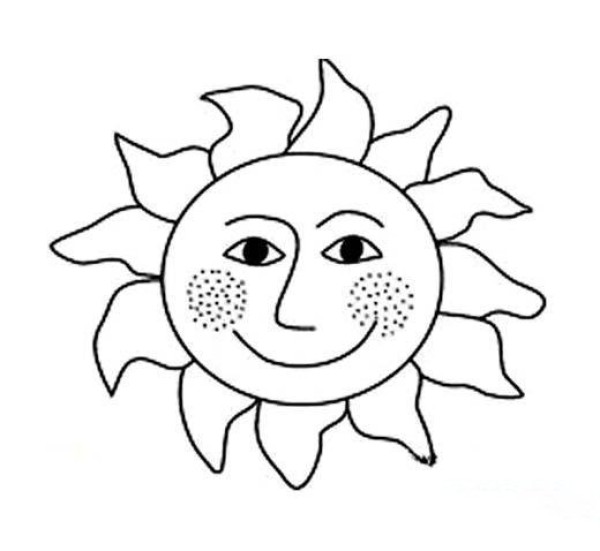 Cartoon sun simple drawing picture for children