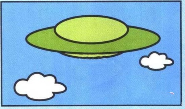 Childrens color UFO simple drawing pictures