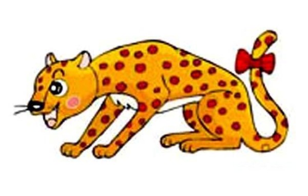 Childrens simple drawing pictures of colorful leopards