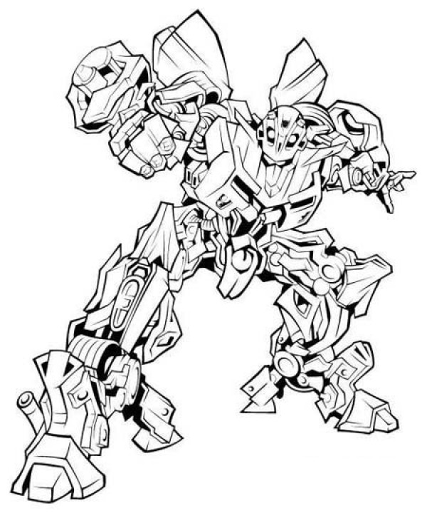 Childrens simple drawing pictures of Transformers Bumblebee