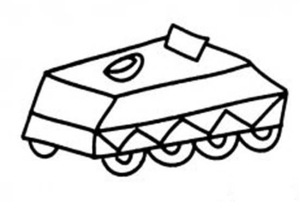 A complete picture collection of simple drawings of three-dimensional armored vehicles for children