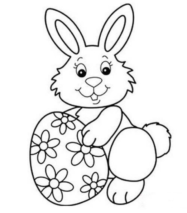 Childrens Easter Bunny Simple Drawing Picture