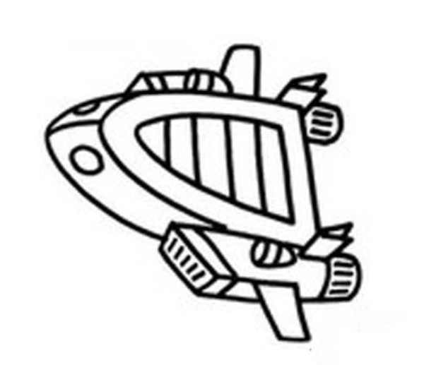 Childrens simple drawing of spaceship