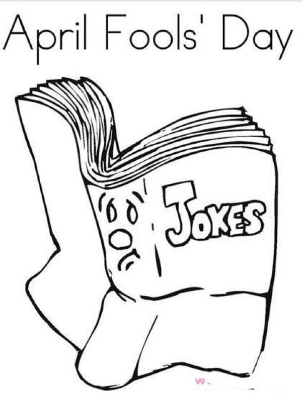 April Fools Day Joke Book Simple Drawing Picture