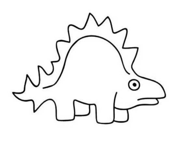 Simple strokes of stegosaurus dinosaur