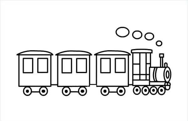 Babys simple train drawing pictures