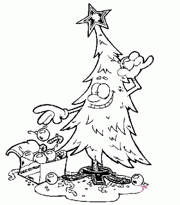 Childrens Cute Cartoon Christmas Tree Simple Drawing Picture