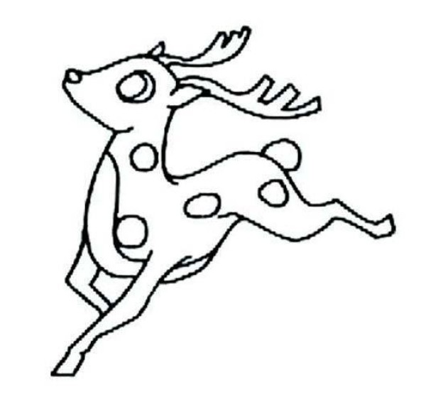 Running deer simple drawing picture