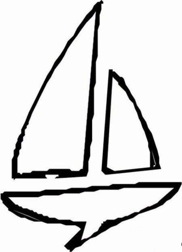 Simple kindergarten sailboat drawing