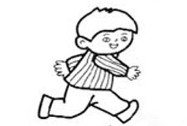 Simple drawing of running boy