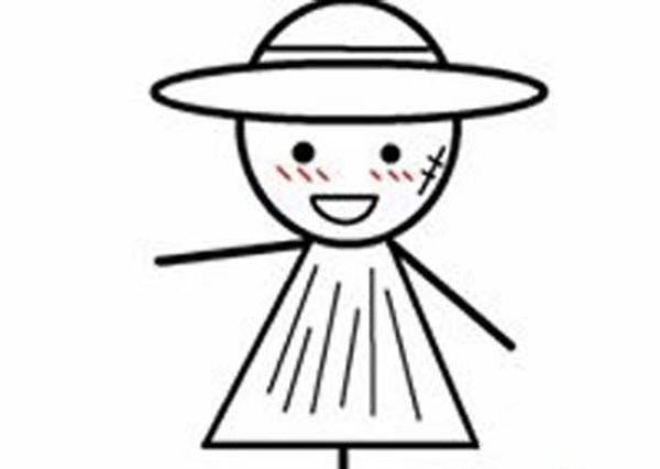 A complete collection of cute scarecrow simple strokes pictures