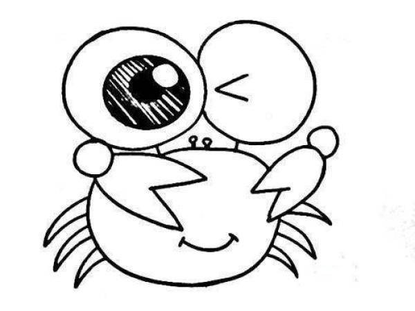 Cute cartoon crab simple strokes