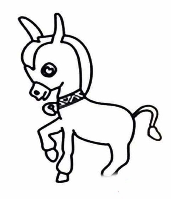 Childrens Cute Cartoon Donkey Simple Drawing Picture