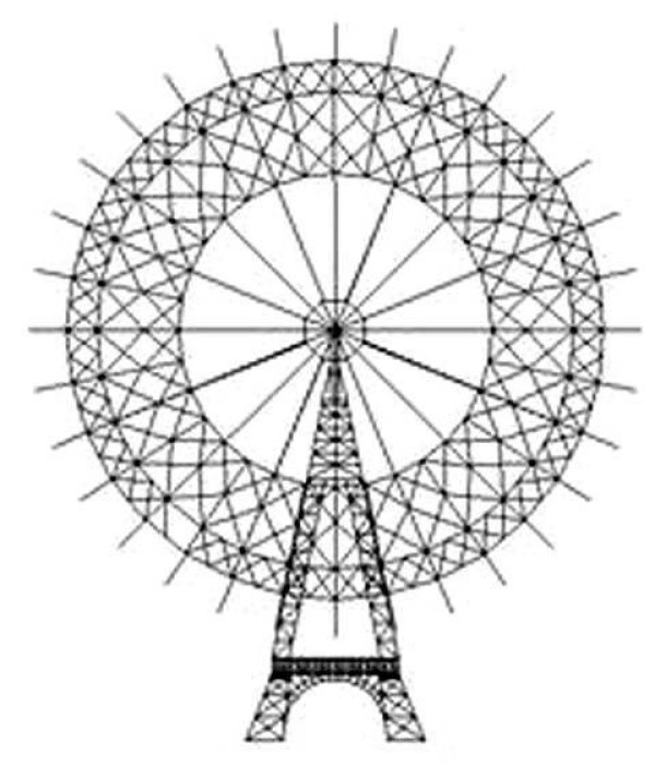 Nice simple drawing picture of Ferris wheel