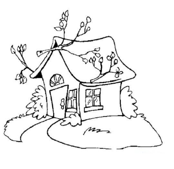 Simple drawing of big tree house