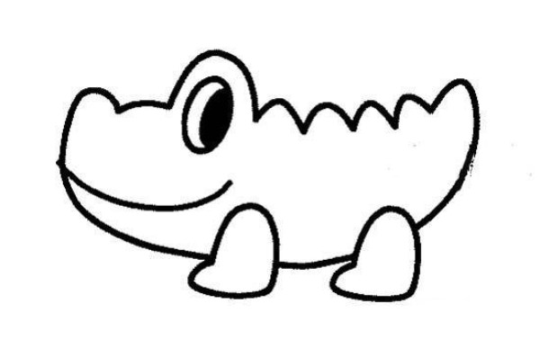 Cute little crocodile simple drawing picture