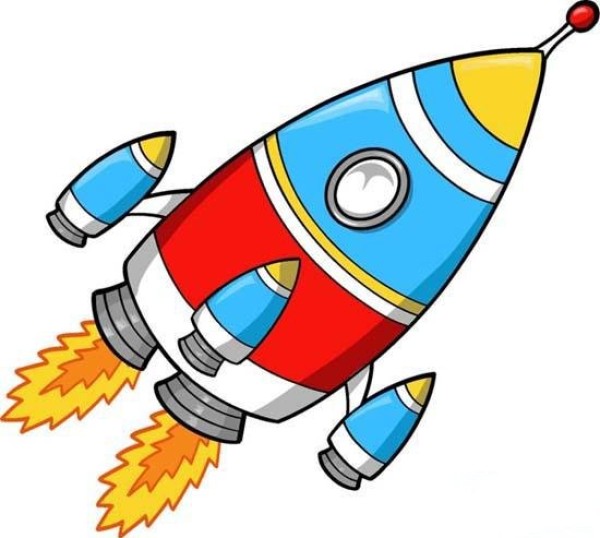 Childrens Cartoon Coloring Rocket Simple Drawing Picture