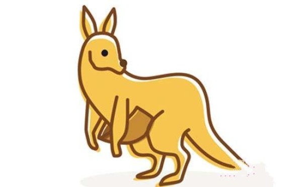 Coloring kangaroo simple drawing picture