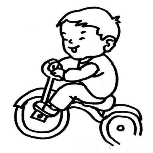 A complete collection of simple drawing pictures of children riding bicycles