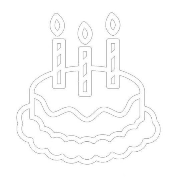 Hand drawn birthday cake simple strokes