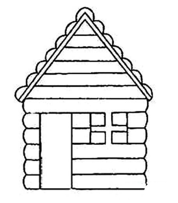 Simple strokes of wooden house