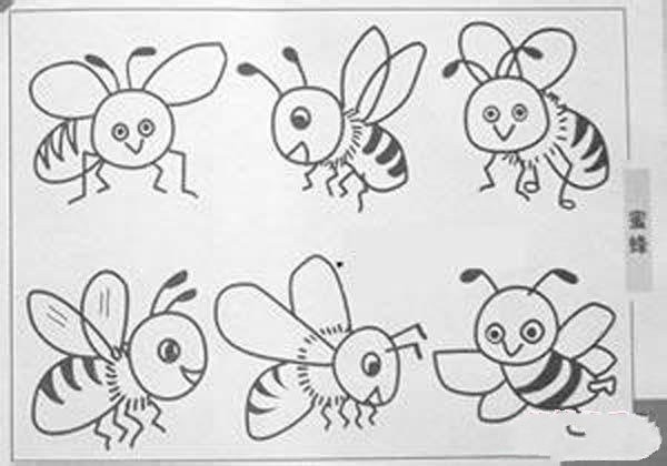 Bee simple drawing picture collection