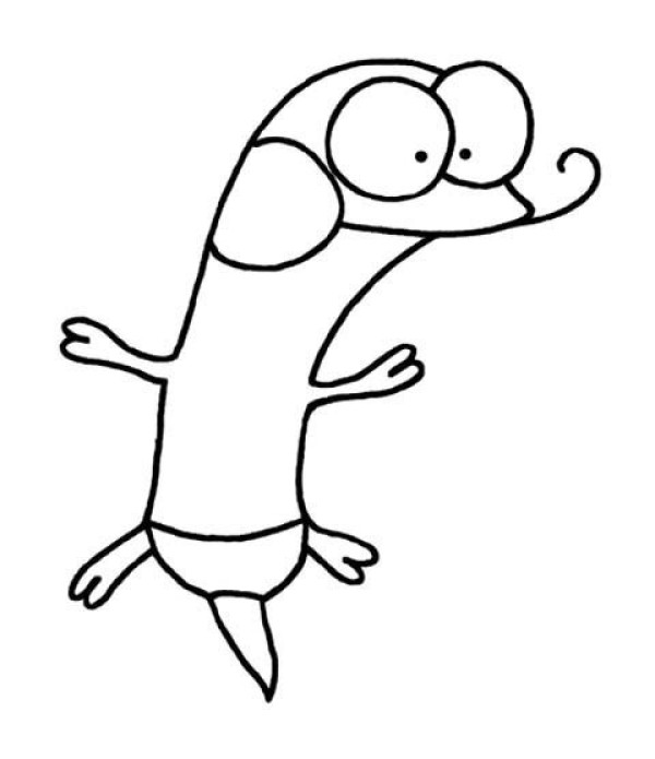 Childrens simple drawing pictures of cute lizards