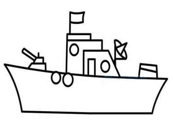 Childrens simple drawing pictures of warships