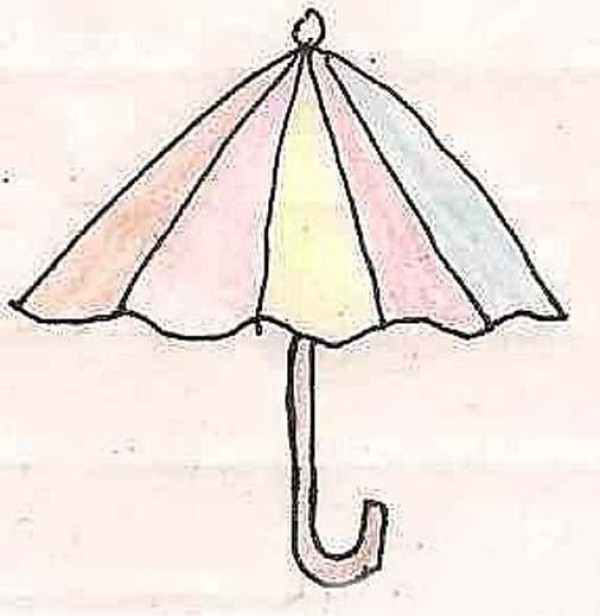 Kindergarten small class umbrella coloring simple drawing