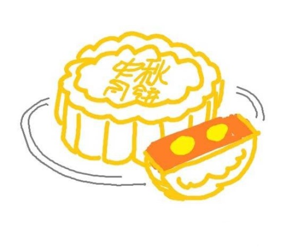 Simple drawing pictures of childrens colorful mooncakes