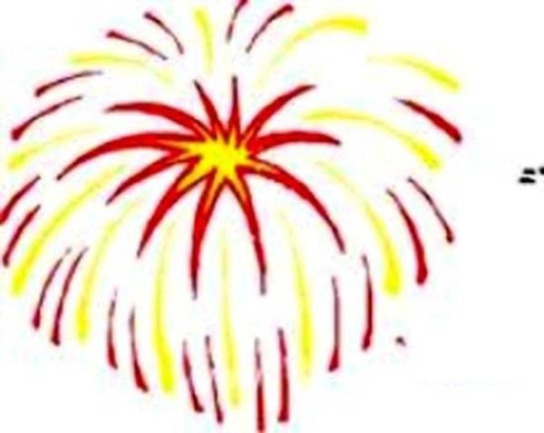 Colorful beautiful fireworks simple drawing pictures