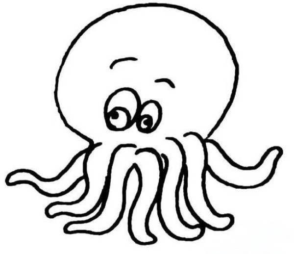 Childrens simple drawing pictures of octopus