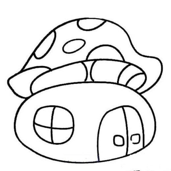 Simple drawing of mushroom house