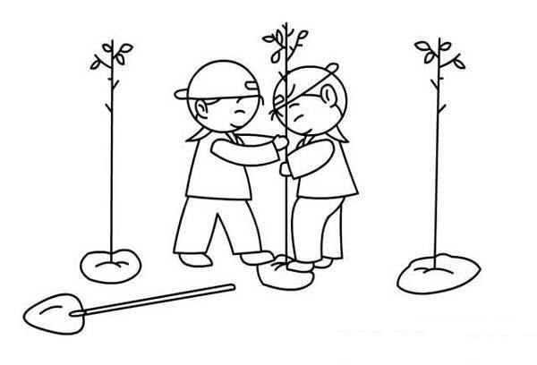 Childrens Arbor Day simple drawing pictures