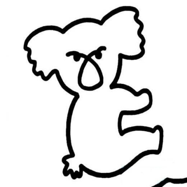 Hand drawn koala outline simple picture