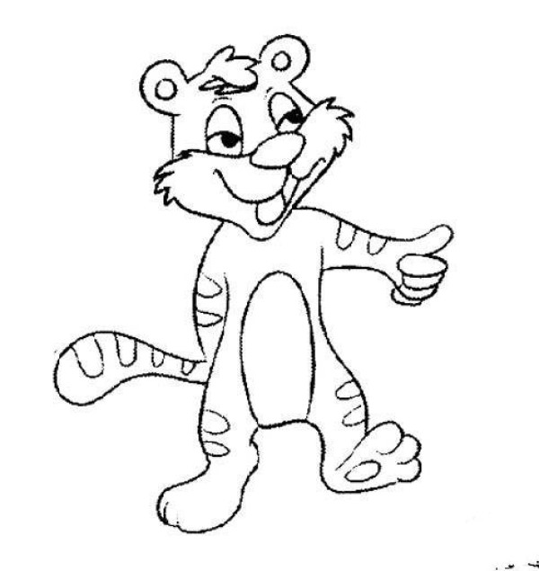 Cute cartoon tiger simple drawing