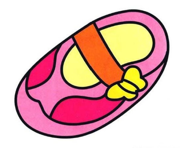 Little girl color shoes simple drawing picture