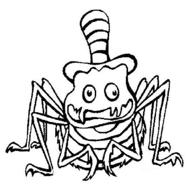 Halloween Cartoon Spider Simple Drawing Picture