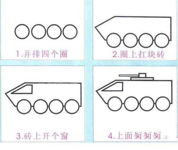 Steps to draw an armored vehicle in simple strokes: How to draw an armored vehicle