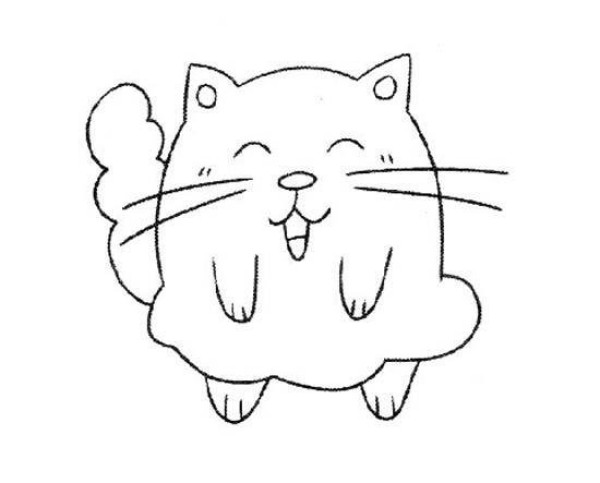 Cute little fat cat simple drawing picture