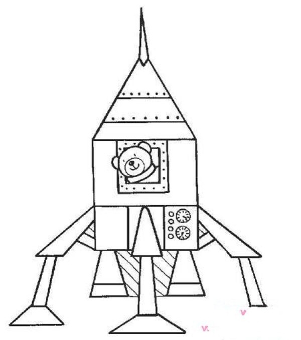 Childrens cartoon rocket simple drawing picture collection