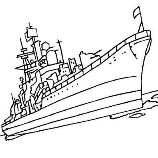 Childrens simple drawing pictures of battleships